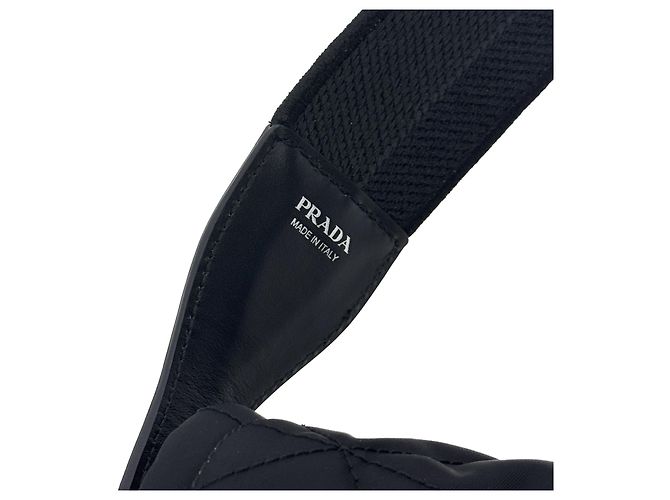 Prada Borsa a tracolla trapuntata in Re-Nylon con impunture Borsa a spalla Nera Nero - vista 11