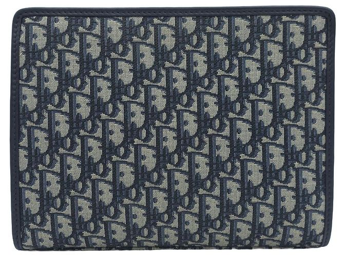 Dior Borsa a Pochette Montaigne Pouch con Tracolla in Jacquard Oblique Blu - vista 13