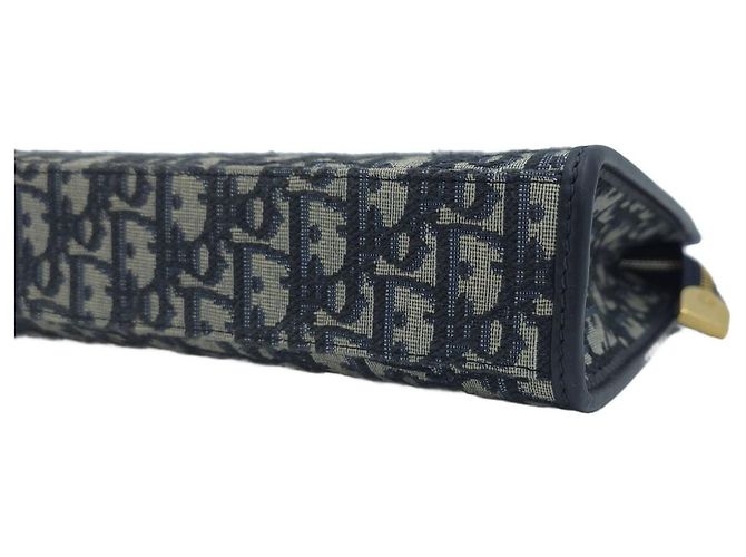 Dior Borsa a Pochette Montaigne Pouch con Tracolla in Jacquard Oblique Blu - vista 15