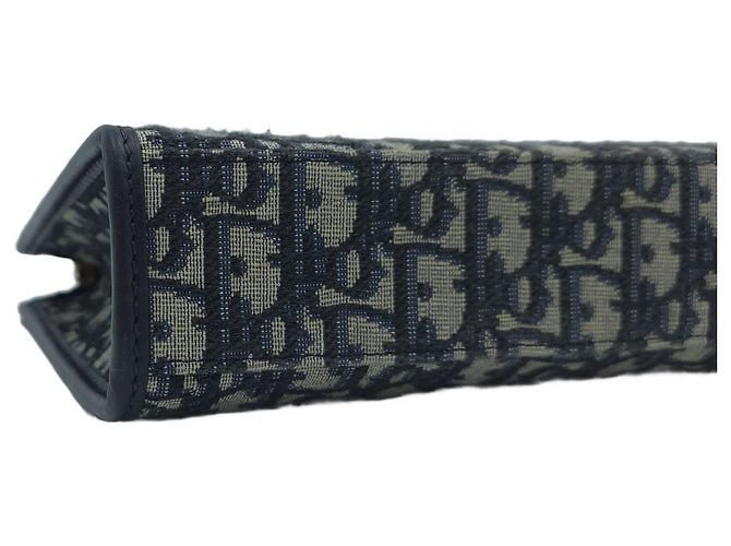Dior Borsa a Pochette Montaigne Pouch con Tracolla in Jacquard Oblique Blu - vista 5