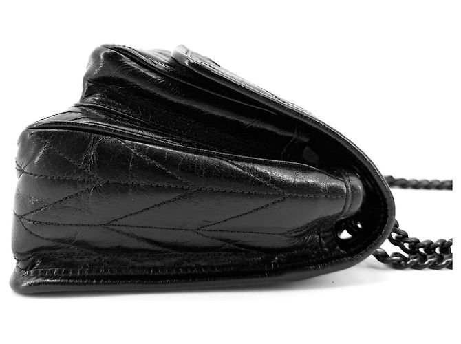 Miu Miu Borsa a tracolla con catena matelassé Vitello Shine Nero - vista 5