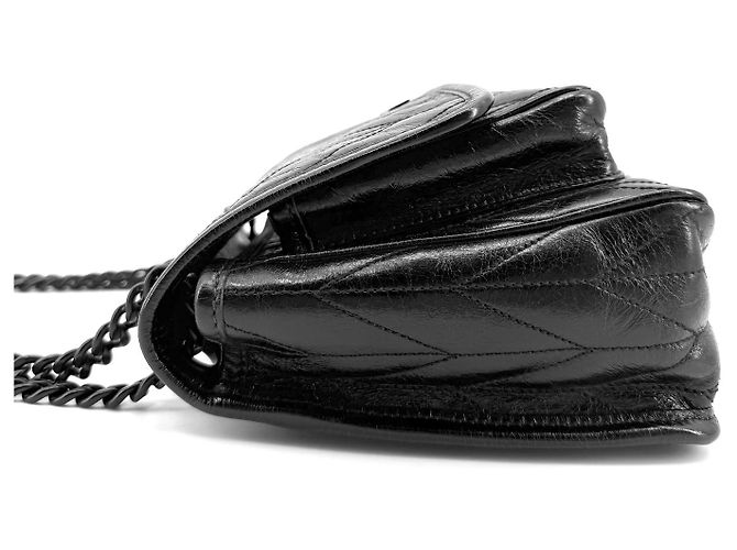 Miu Miu Borsa a tracolla con catena matelassé Vitello Shine Nero - vista 6
