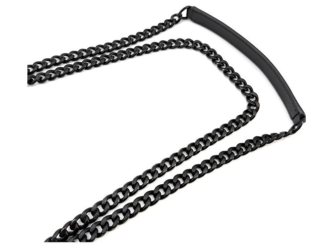 Miu Miu Borsa a tracolla con catena matelassé Vitello Shine Nero - vista 8