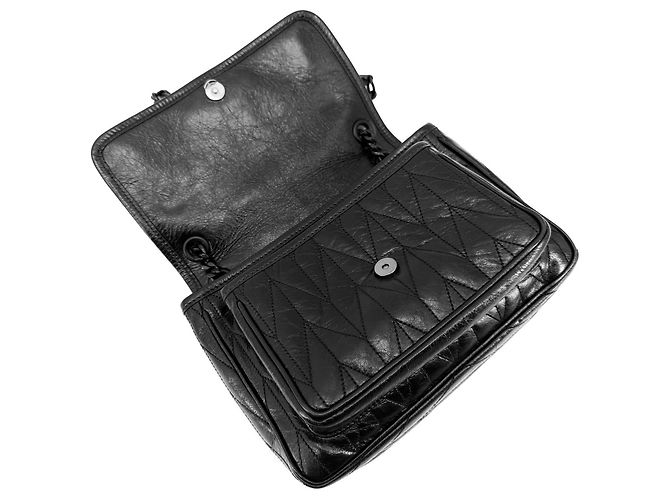 Miu Miu Borsa a tracolla con catena matelassé Vitello Shine Nero - vista 9