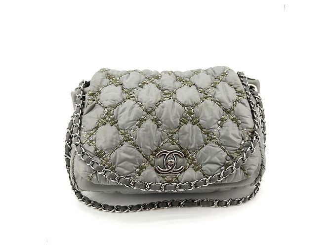 Chanel Bolsa de aba em tweed acolchoado Wild Stitch Verde - vista 4