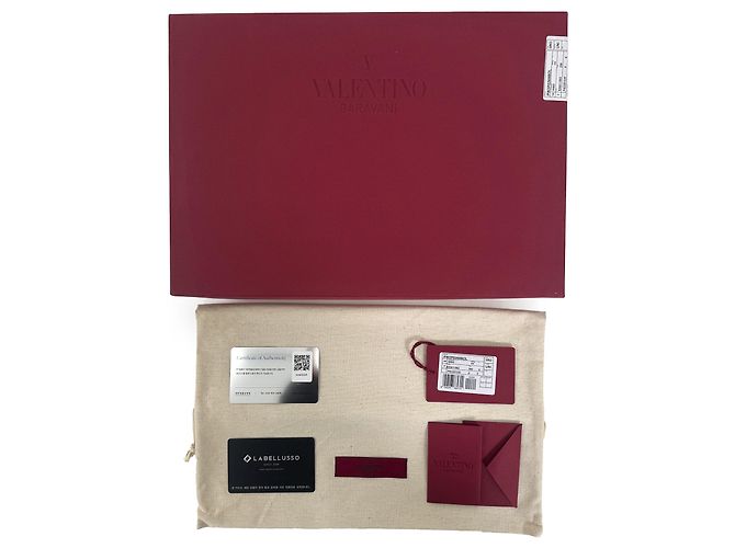 Valentino Clutch Garavani Rockstud in pelle rossa Medium Rosso - vista 10