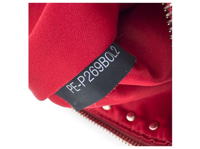 Valentino Clutch Garavani Rockstud in pelle rossa Medium Rosso - vista 9