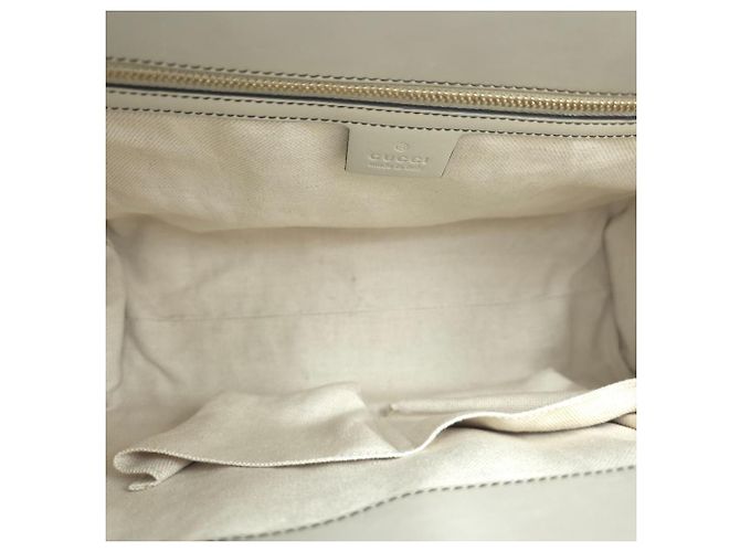 Gucci Borsa a tracolla Emily Large GG Canvas Horsebit Chain Bianca Marrone - vista 10