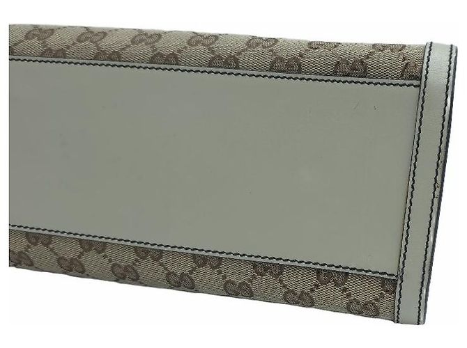 Gucci Borsa a tracolla Emily Large GG Canvas Horsebit Chain Bianca Marrone - vista 17