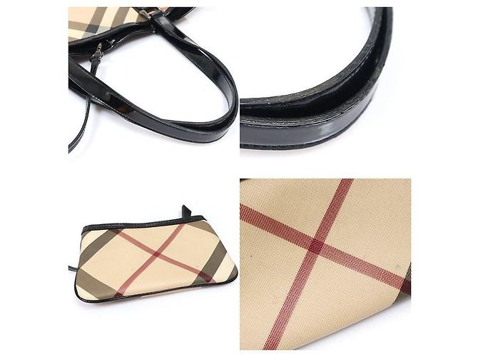 Burberry Borsa a tracolla Shopper Niki in tela PVC Super Nova Check Marrone - vista 6
