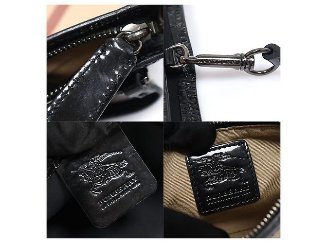 Burberry Borsa a tracolla Shopper Niki in tela PVC Super Nova Check Marrone - vista 7