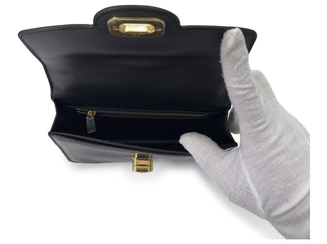 Céline Sac à épaule Josephine en cuir de veau verni Thin Black Noir - vue 10