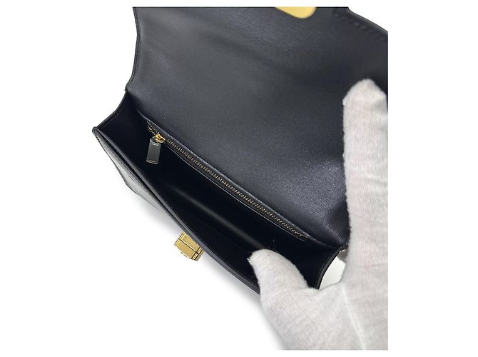 Céline Sac à épaule Josephine en cuir de veau verni Thin Black Noir - vue 11