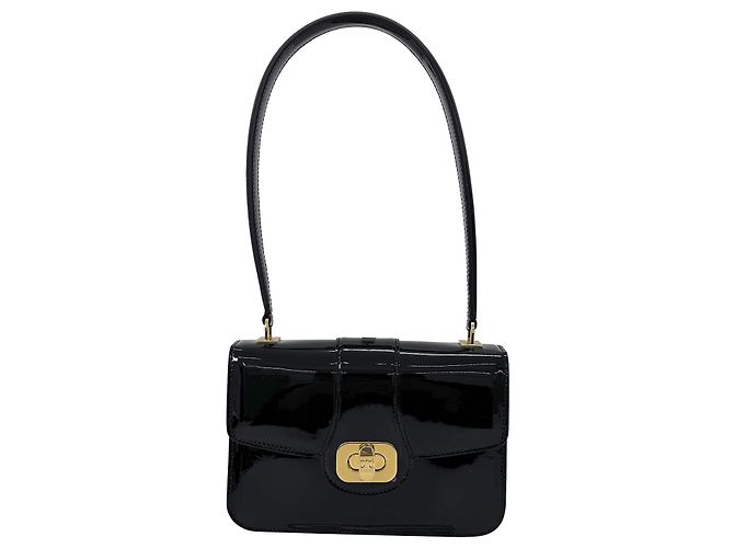 Céline Sac à épaule Josephine en cuir de veau verni Thin Black Noir - vue 2