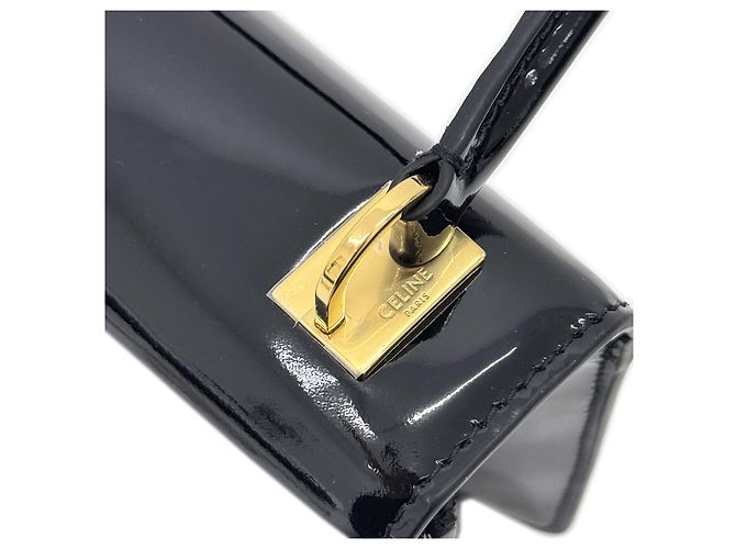 Céline Sac à épaule Josephine en cuir de veau verni Thin Black Noir - vue 9