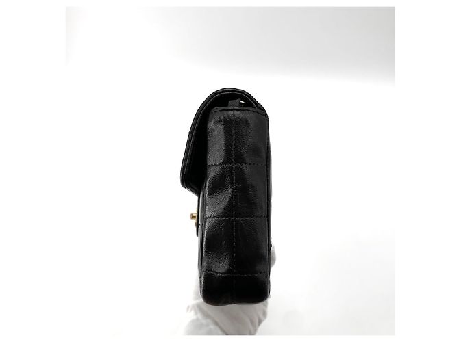 Chanel Borsa a spalla baguette Chocolate Bar in pelle di agnello Nero - vista 6