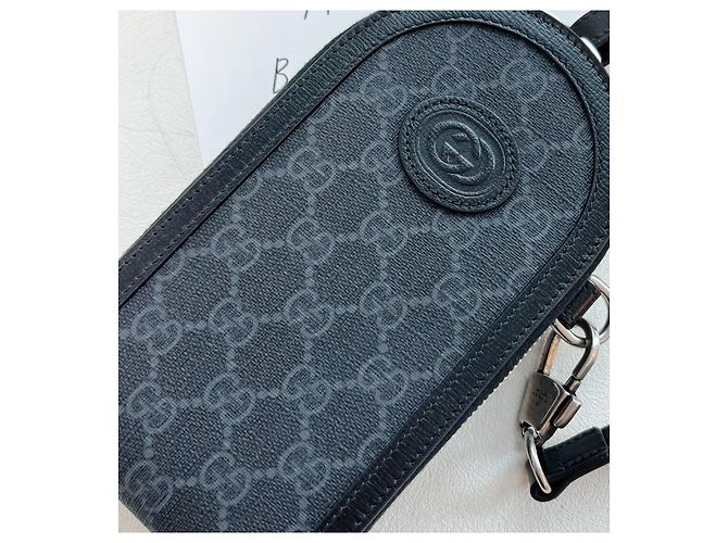 Gucci Borsa crossbody mini GG Supreme unisex Nero - vista 15