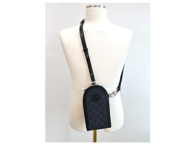 Gucci Borsa crossbody mini GG Supreme unisex Nero - vista 27