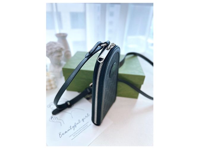 Gucci Borsa crossbody mini GG Supreme unisex Nero - vista 4