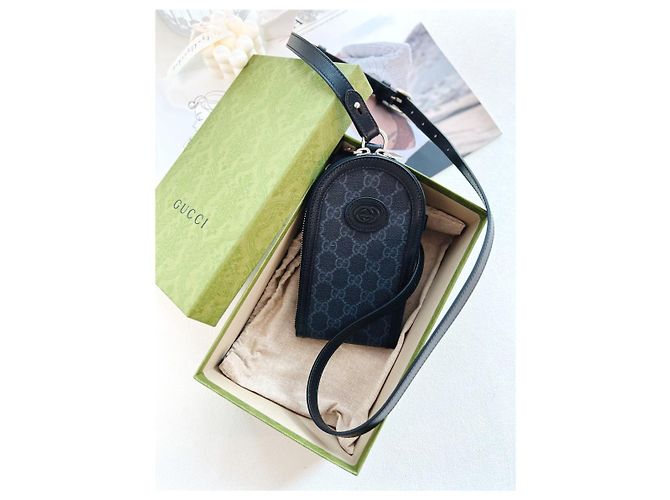 Gucci Borsa crossbody mini GG Supreme unisex Nero - vista 8