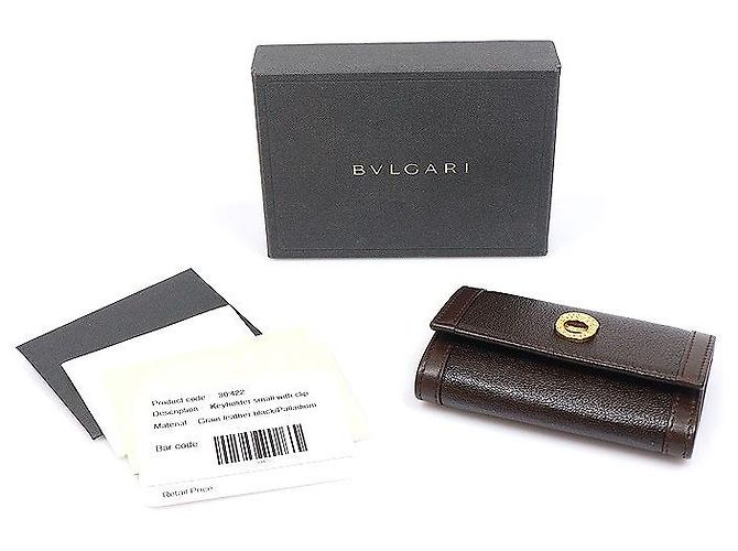 Bulgari Custodia per chiavi in pelle di capra marrone - vista 2