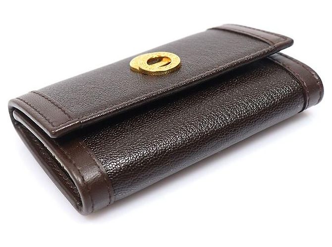 Bulgari Custodia per chiavi in pelle di capra marrone - vista 4