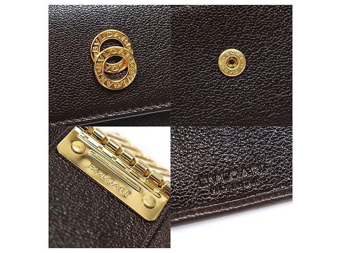 Bulgari Custodia per chiavi in pelle di capra marrone - vista 7