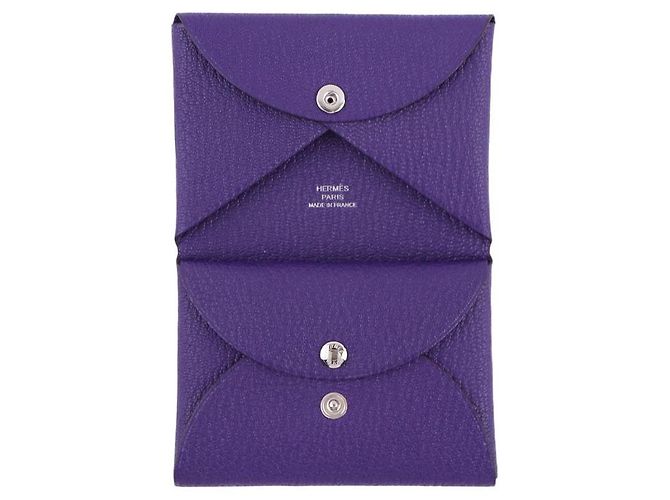 Hermès Tarjetero compacto Calvi Duo Púrpura - vista 8