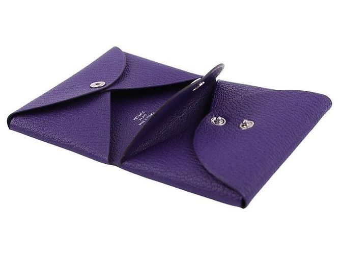 Hermès Tarjetero compacto Calvi Duo Púrpura - vista 9