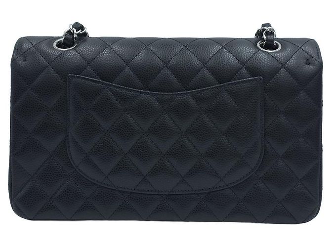 Chanel Borsa a tracolla Medium Classic Double Flap in pelle caviar con hardware argento Nero - vista 5
