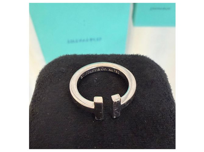 Tiffany & Co Anello Quadrato Oro Bianco - vista 8