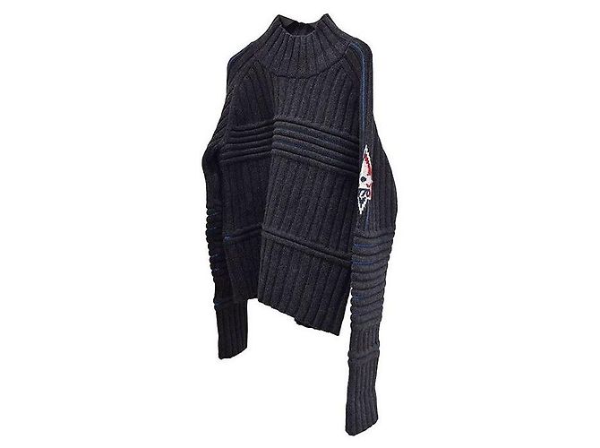 Louis Vuitton Strickpullover Dunkelgrau Wolle Braun - Ansicht 2