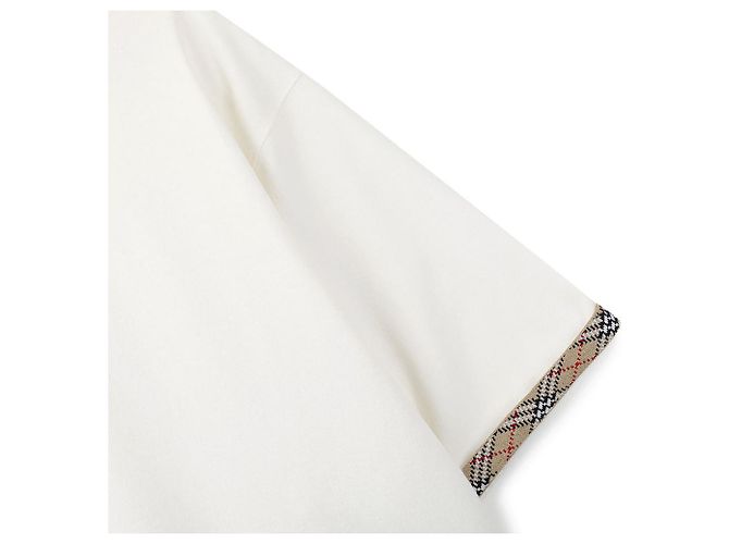 Burberry Check Trim Baumwoll-T-Shirt Weiß - Ansicht 6