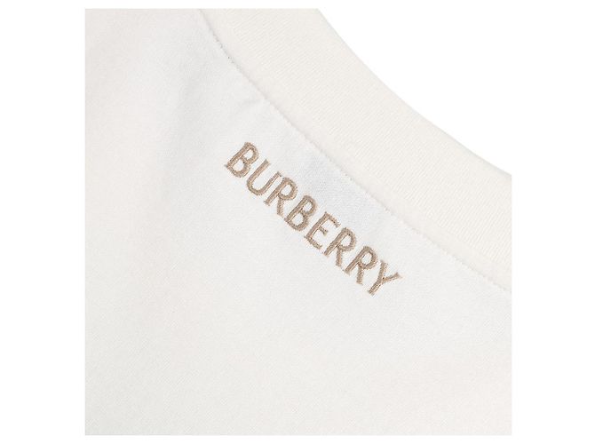Burberry Check Trim Baumwoll-T-Shirt Weiß - Ansicht 9