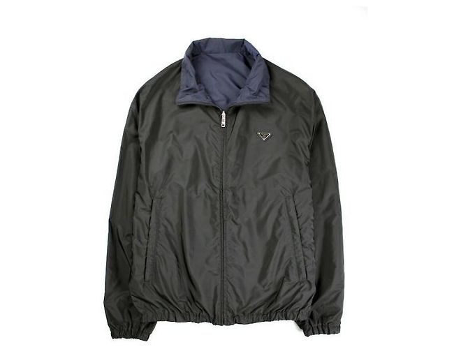 Prada Wendbare Nylon-Jacke mit Reißverschluss Blau - Ansicht 4