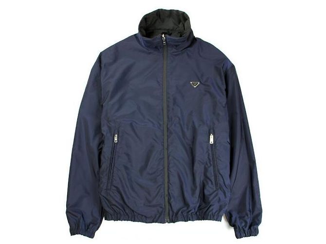 Prada Wendbare Nylon-Jacke mit Reißverschluss Blau - Ansicht 5