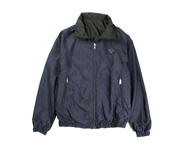 Prada Wendbare Nylon-Jacke mit Reißverschluss Blau - Ansicht 6