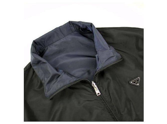 Prada Wendbare Nylon-Jacke mit Reißverschluss Blau - Ansicht 8