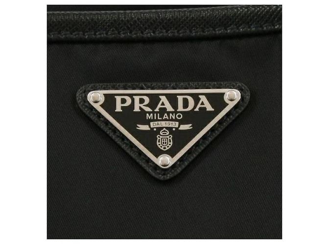 Prada Borsa tote in nylon e pelle Saffiano Nero - vista 10