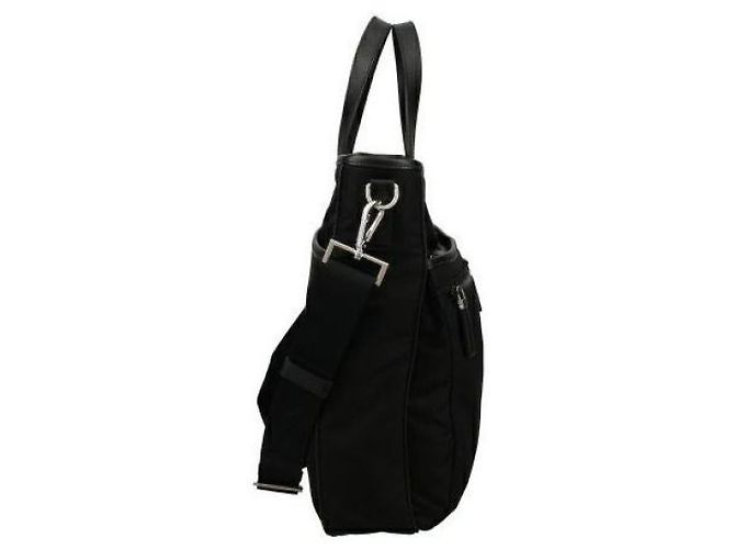 Prada Borsa tote in nylon e pelle Saffiano Nero - vista 7