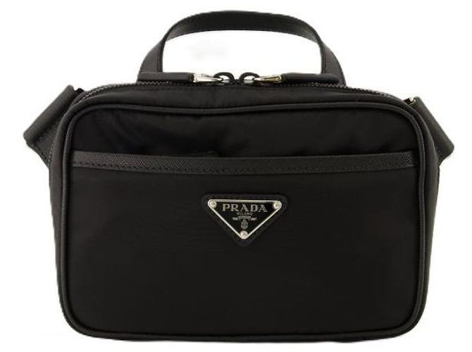 Prada Borsa a tracolla in pelle Saffiano e Re-Nylon Nero - vista 3