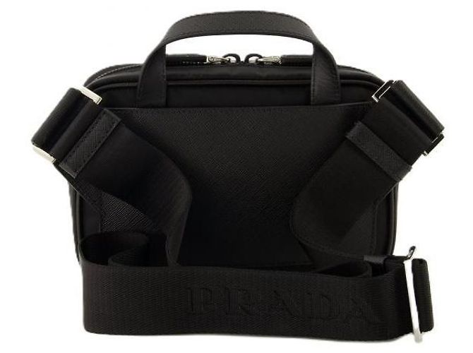 Prada Borsa a tracolla in pelle Saffiano e Re-Nylon Nero - vista 4