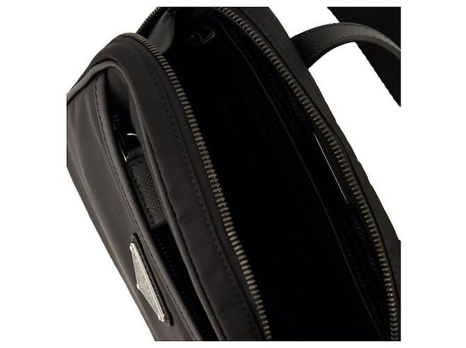 Prada Borsa a tracolla in pelle Saffiano e Re-Nylon Nero - vista 5