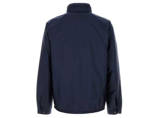Giacca con cappuccio Prada in nylon blu navy - vista 4