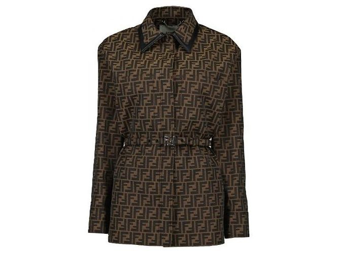 Fendi FF Canvas Jacke Braun - Ansicht 3