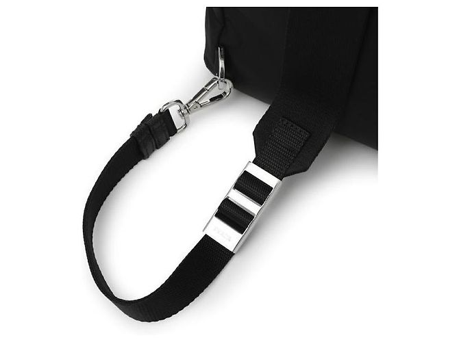 Prada Borsa Tote in Nylon e Pelle Saffiano Nero - vista 12