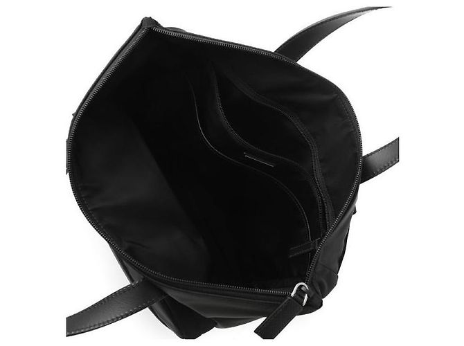 Prada Borsa Tote in Nylon e Pelle Saffiano Nero - vista 7