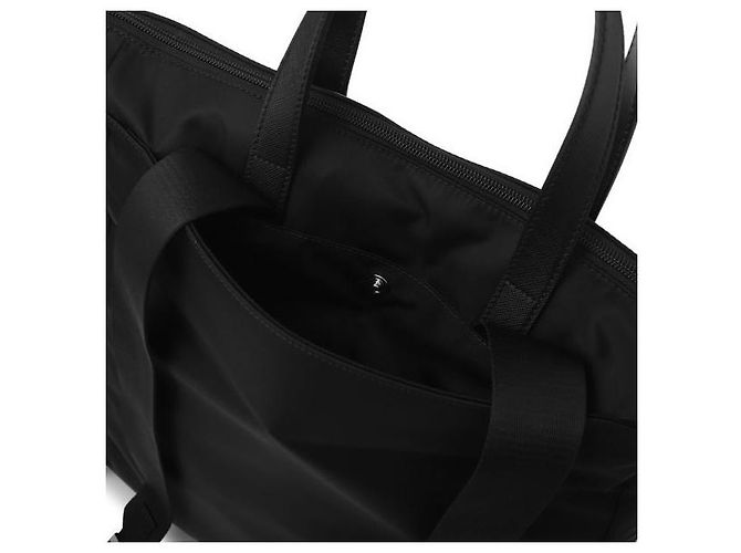 Prada Borsa Tote in Nylon e Pelle Saffiano Nero - vista 9