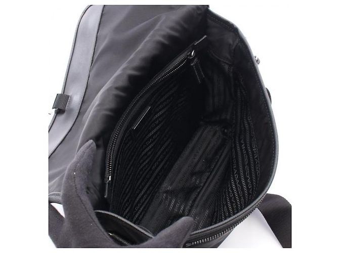 Prada Borsa a tracolla in pelle Saffiano e nylon Nero - vista 6