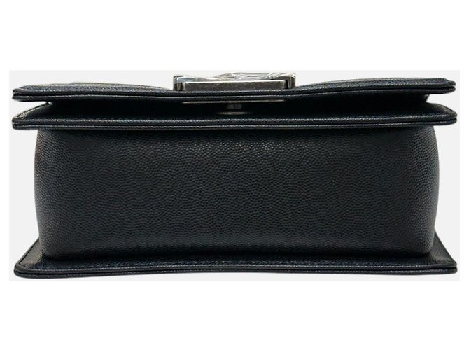 Chanel Boy Small Flap Bag Black Caviar Vintage Silver Hardware Schwarz - Ansicht 9
